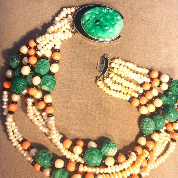 Vintage KJL, Kenneth Jay Lane oriental style necklace - Picture 2 of 3